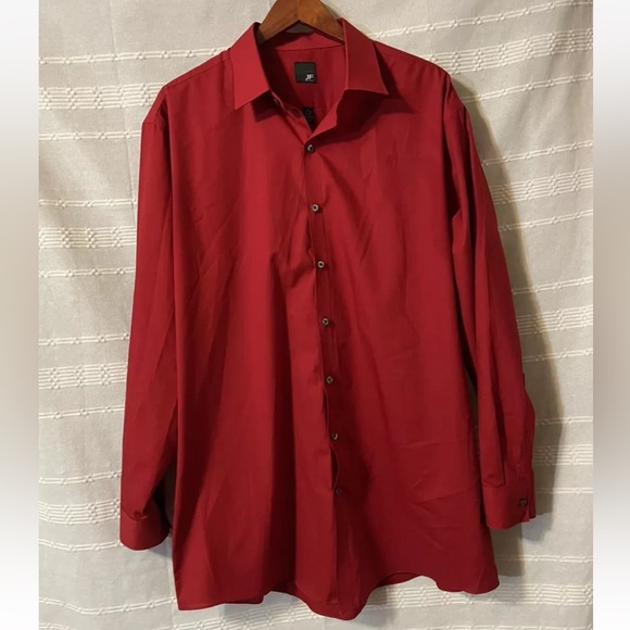 JF Ferrar Red Slim Fit Dress Shirt - Picture 3 of 3